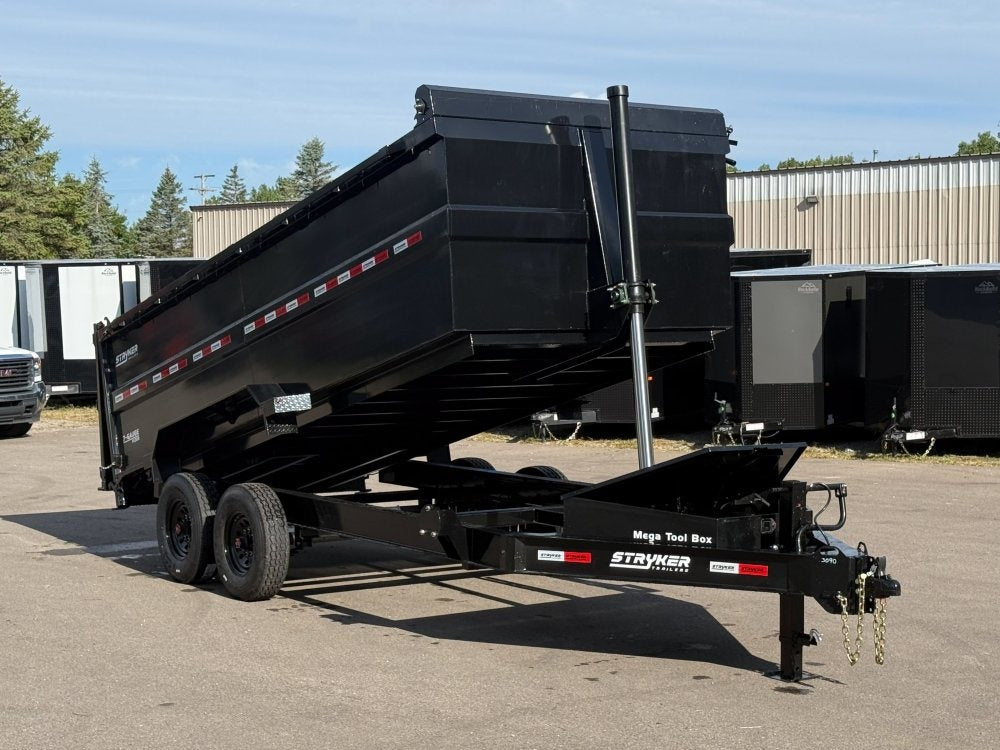 16' SDT Dump Trailer (2) 8K Axles 48" Side Walls - Telescopic Lift - 3 Way Gate - DT2 Contractor/Dump Trailers - Stryker Dealership Group