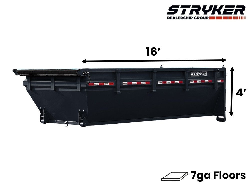 16' Stryker Roll Off Bin - 4' Side Walls - Roll Off Bin/RO 16x4 Bin - Stryker Dealership Group