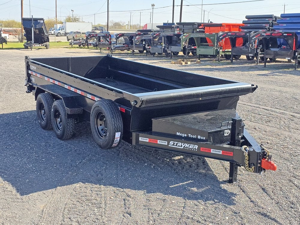 16' Stryker SDT Bumper Pull Dump Trailer 24" Side Walls - (2) 7k Axles - Dump Trailers/DT2 Contractor - Stryker Dealership Group