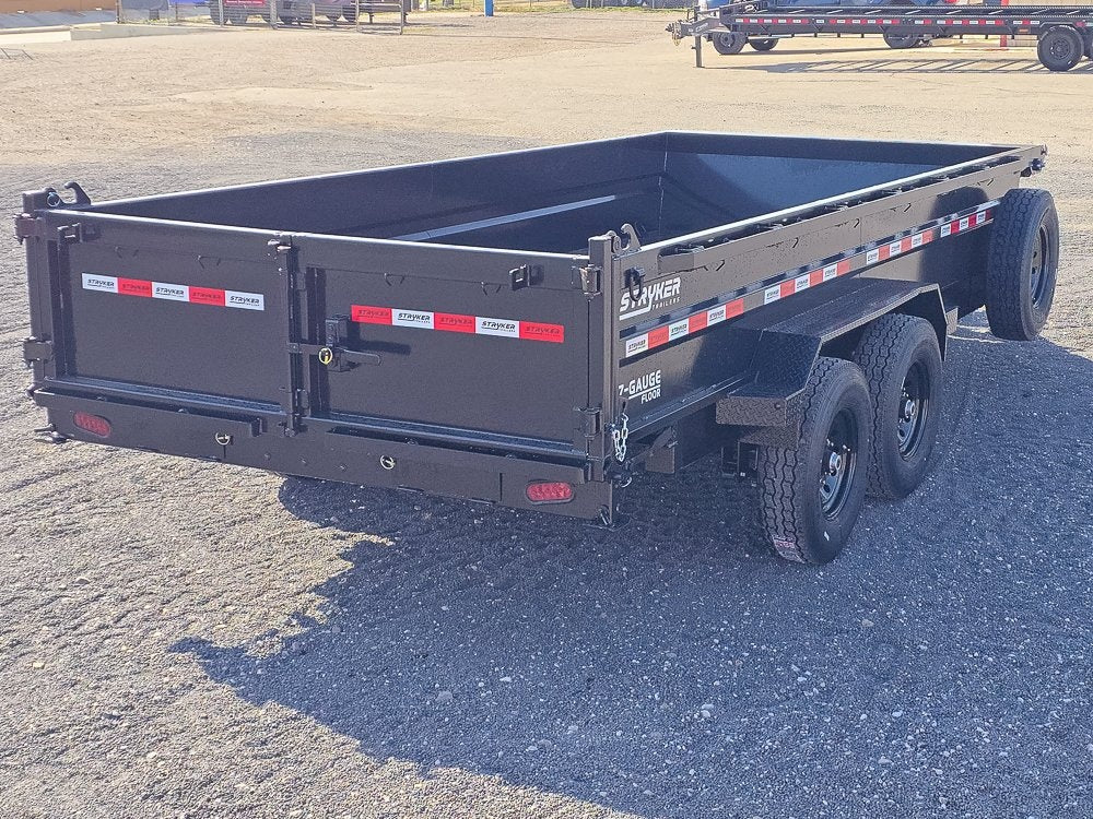 16' Stryker SDT Bumper Pull Dump Trailer 24" Side Walls - (2) 7k Axles - Dump Trailers/DT2 Contractor - Stryker Dealership Group