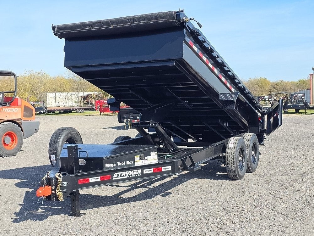16' Stryker SDT Bumper Pull Dump Trailer 24" Side Walls - (2) 7k Axles - Dump Trailers/DT2 Contractor - Stryker Dealership Group