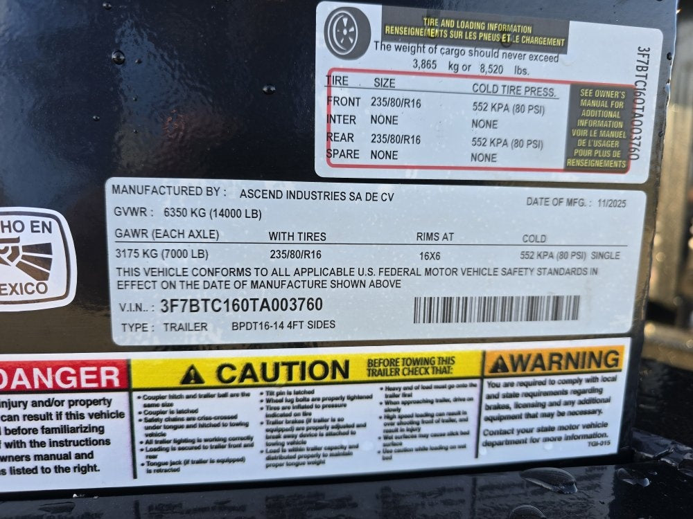 16' Stryker SDT Bumper Pull Dump Trailer 48" Side Walls - (2) 7k Axles - Dump Trailers/DT2 Contractor - Stryker Dealership Group
