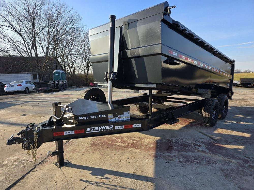 16' Stryker SDT Bumper Pull Dump Trailer 48" Side Walls - (2) 7k Axles - Dump Trailers/DT2 Contractor - Stryker Dealership Group