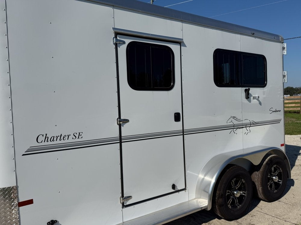 16' Sundowner 2 Horse Charter SE - White - (2) 3500lb Axles - 2 Horse/Horse Trailers - Stryker Dealership Group