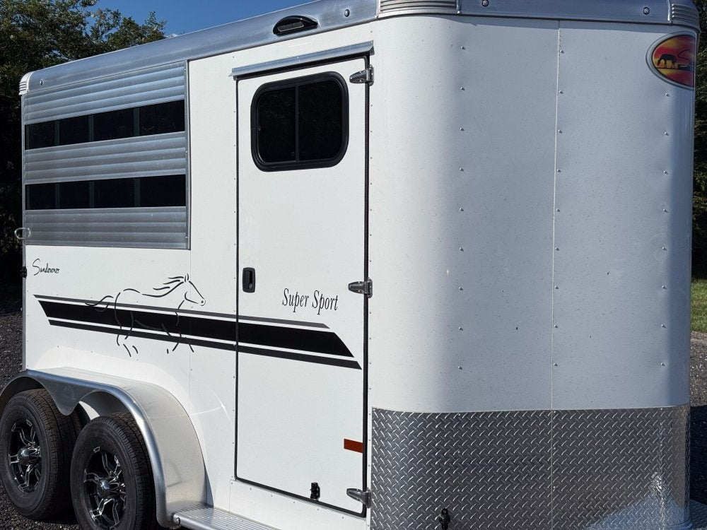 16' Sundowner 2 Horse Supertack - White - Porch Lights - 2 Horse/Horse Trailers - Stryker Dealership Group