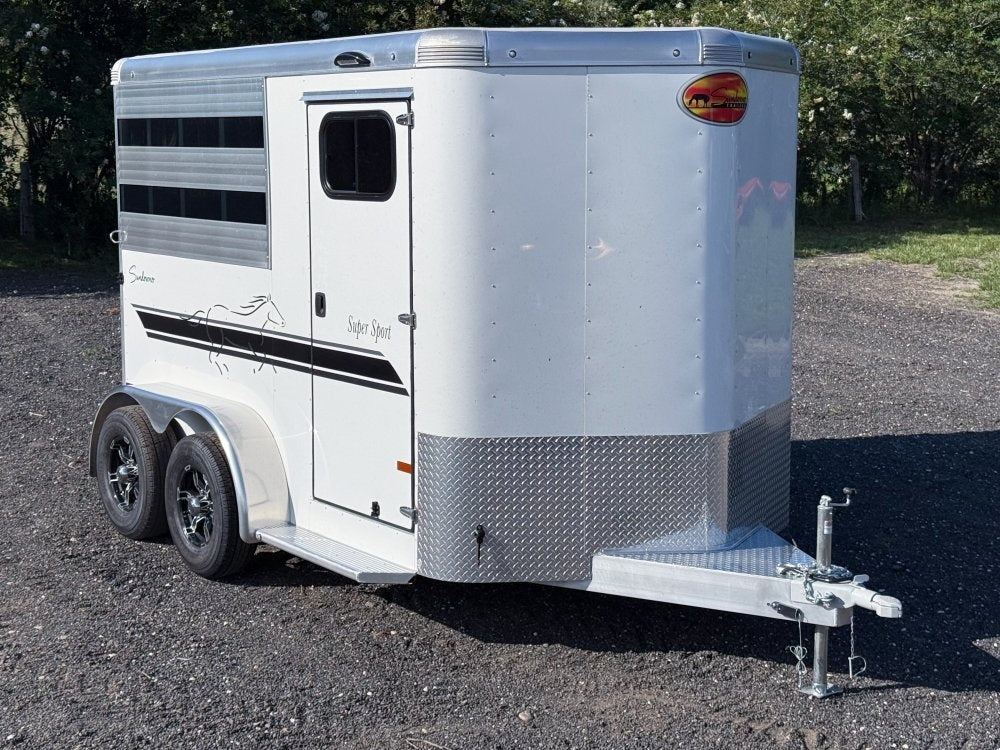 16' Sundowner 2 Horse Supertack - White - Porch Lights - 2 Horse/Horse Trailers - Stryker Dealership Group