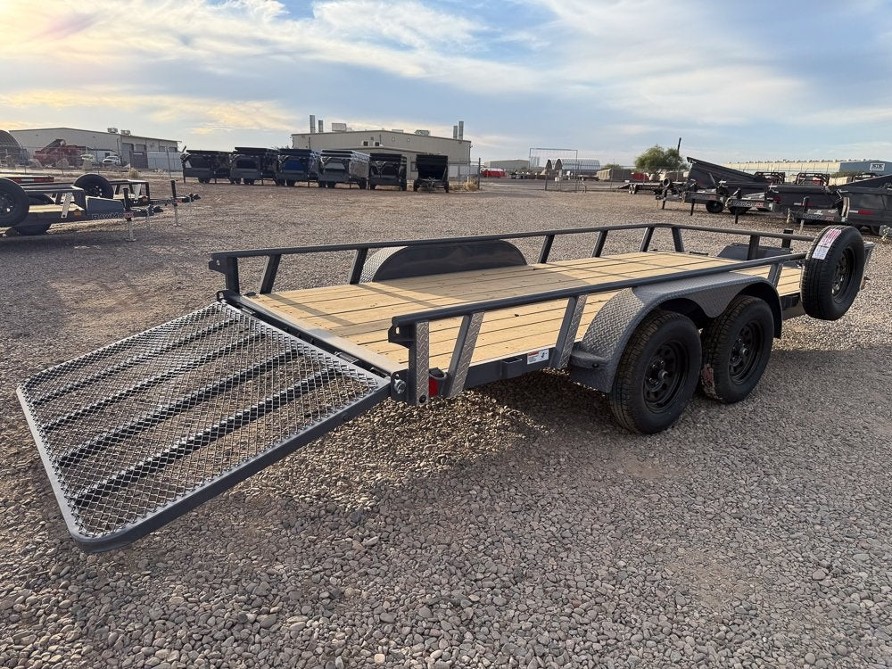 16' UTX Bumper Pull Utility (2) 3.5k Axles, 4' Mesh Flip Ramp - Utility & SXS - Stryker Dealership Group