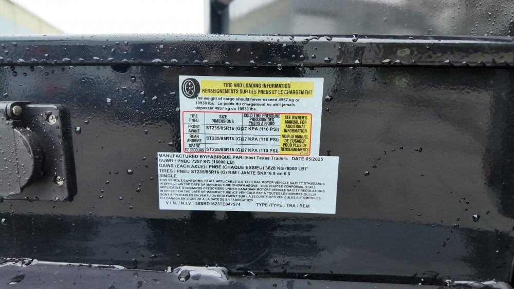 16' x 83" ET BP Dump Trailer 36" Sides - 8K Axles - 16k GVWR - Dump Trailers - Stryker Dealership Group