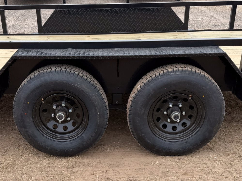 18' Utility Trailer (2) 5.2K Axles, 83" Wide, Side Ramps and 4' Gate 4066 - Stryker Dealership Group