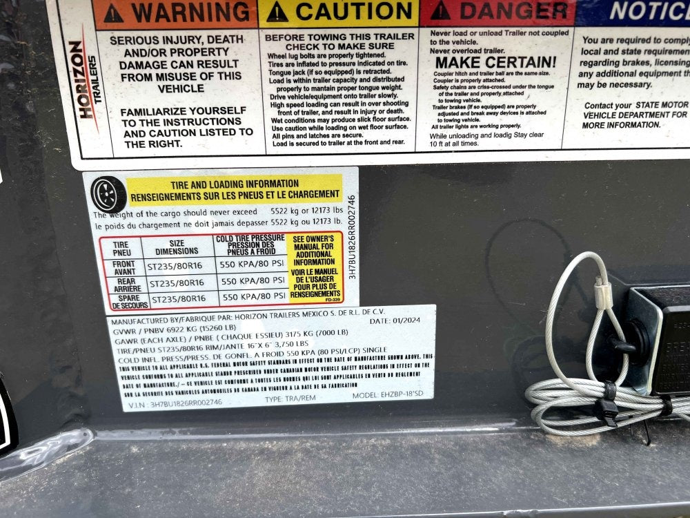 18' EHZ BP Equipment Trailer 2 - 7k Axles Slide in Ramps Drive Over Fenders - Equipment Trailers/Drive Over Fenders - Stryker Dealership Group