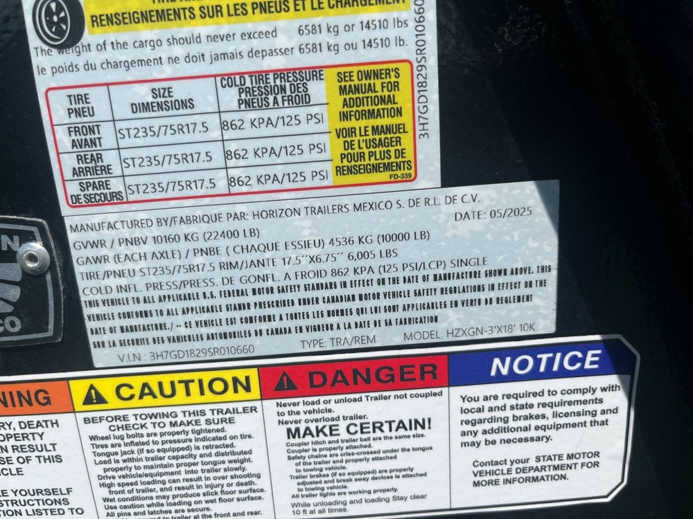 18' HZX Dump Trailer (2) 10k Axles 36" Sides - Side Door - Dump Trailers - Stryker Dealership Group