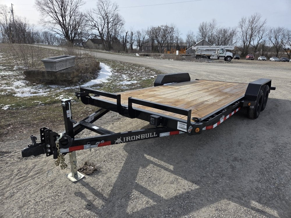 18' Iron Bull EWB Bumper Pull Equipment Trailer Slide in Ramps - (2) 3,500 lb Axles - Equipment Trailers - Stryker Dealership Group