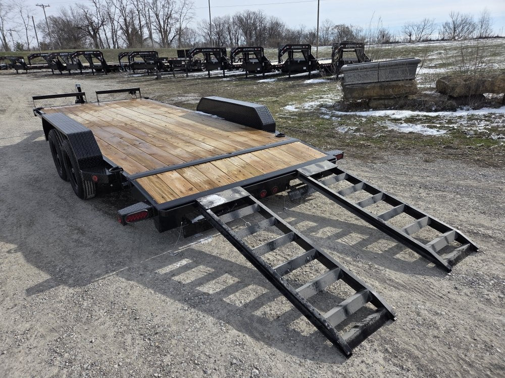 18' Iron Bull EWB Bumper Pull Equipment Trailer Slide in Ramps - (2) 3,500 lb Axles - Equipment Trailers - Stryker Dealership Group