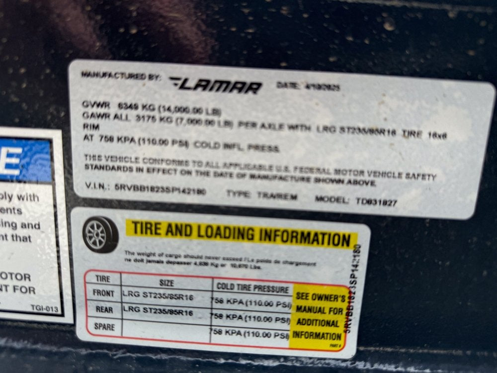 18' Tilt Trailer Lamar (2) 7K Axles 14K GVWR 10K Payload - Equipment Tilt - Stryker Dealership Group