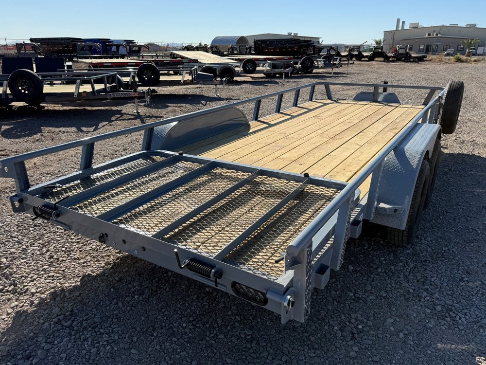 18' UTX Bumper Pull Utility (2) 3.5k Axles, 4' Mesh Flip Ramp - Utility & SXS - Stryker Dealership Group