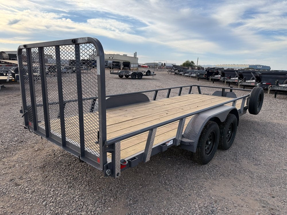 18' UTX Bumper Pull Utility (2) 3.5k Axles, 4' Mesh Flip Ramp - Utility & SXS - Stryker Dealership Group