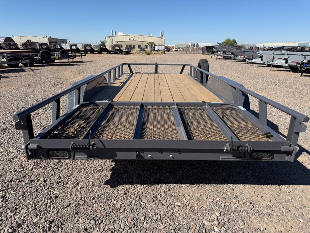 18' UTX Bumper Pull Utility (2) 3.5k Axles, 4' Mesh Flip Ramp - Utility & SXS - Stryker Dealership Group