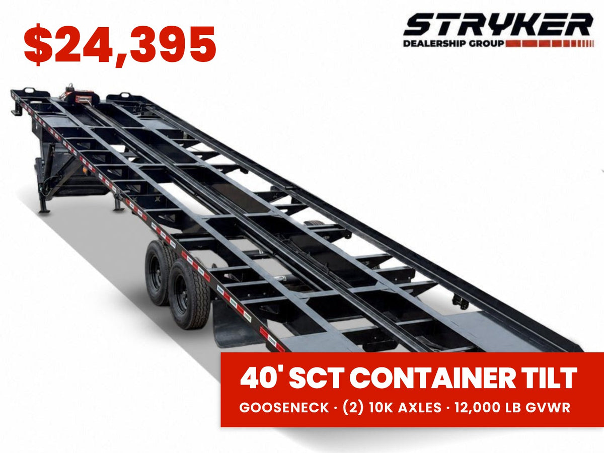 40' Stryker SCT Gooseneck Container Tilt Trailers - (2) 10K Super Single Axles Derated Non-CDL 004775