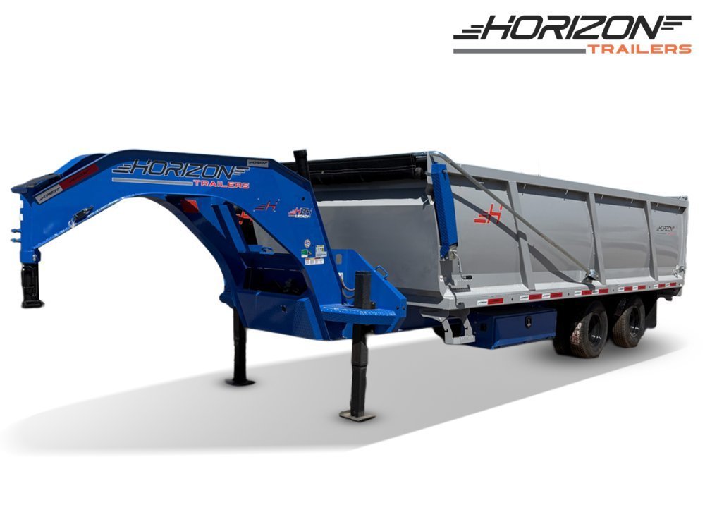 20 Horizon HZH Gooseneck Dump Trailer 48" Side Walls Hydraulic Jacks - (2) 12k Axles 016018 - Stryker Dealership Group