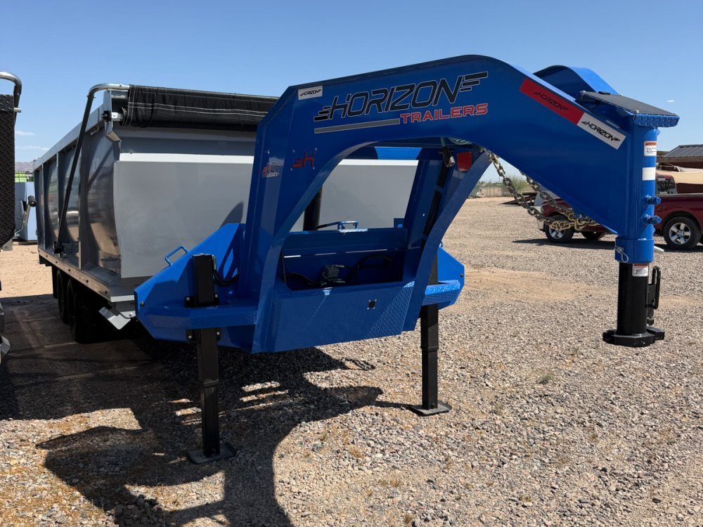 20 Horizon HZH Gooseneck Dump Trailer 48" Side Walls Hydraulic Jacks - (2) 12k Axles 016018 - Stryker Dealership Group