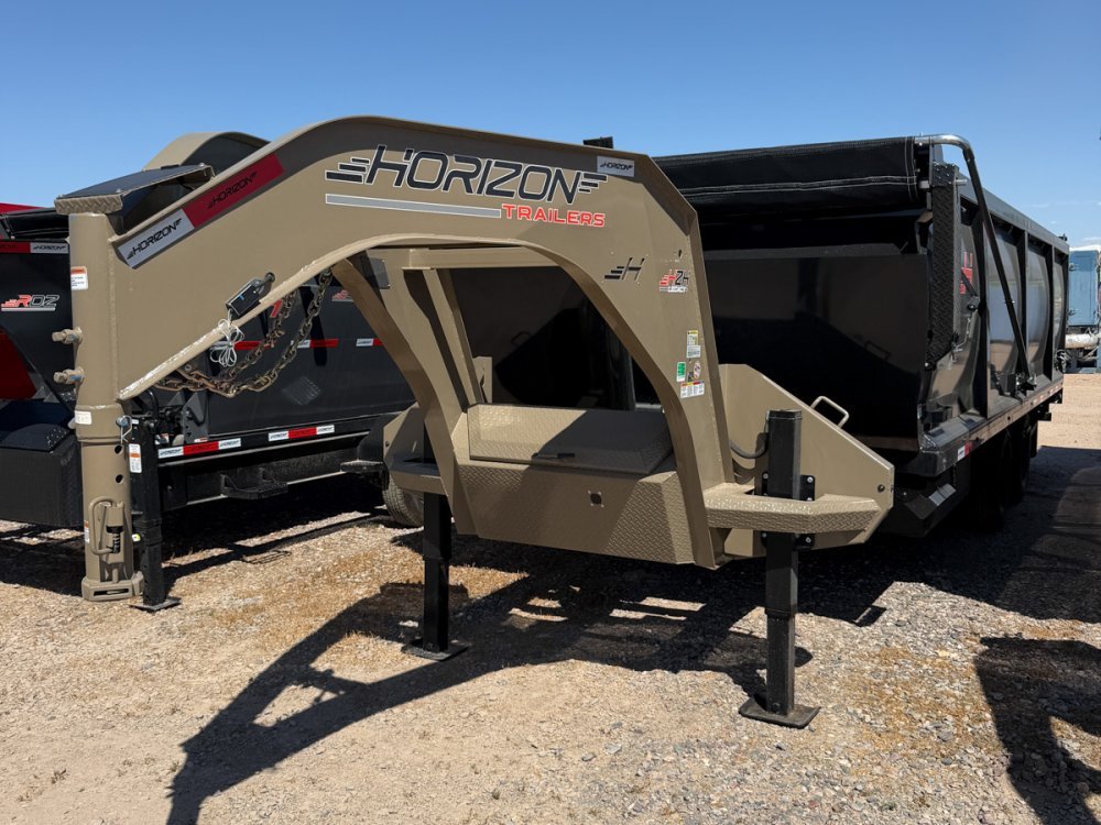 20 Horizon HZH Gooseneck Dump Trailer 48" Side Walls Hydraulic Jacks - (2) 12k Axles 16723 - Stryker Dealership Group