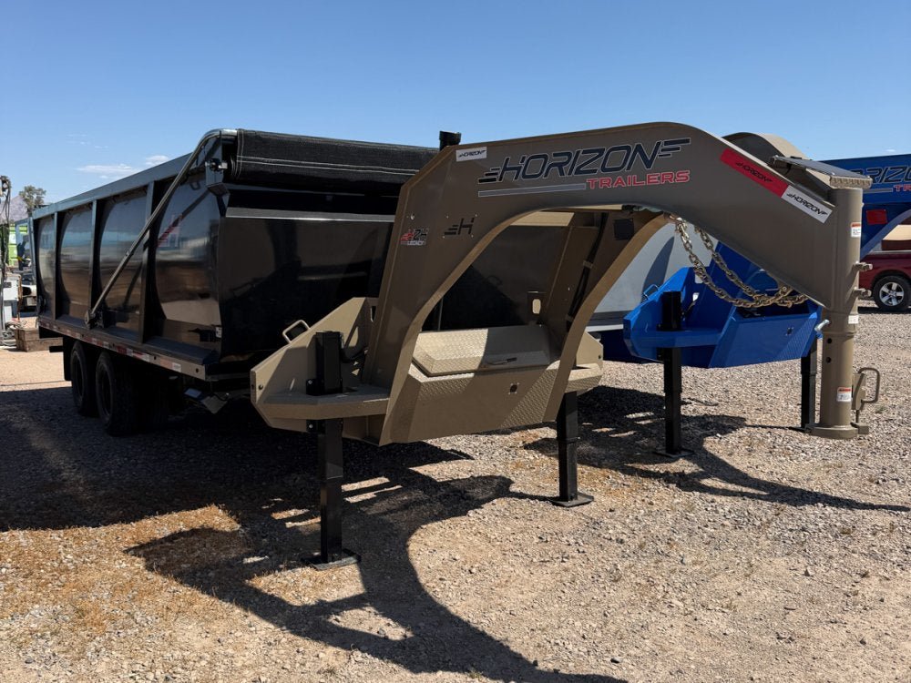 20 Horizon HZH Gooseneck Dump Trailer 48" Side Walls Hydraulic Jacks - (2) 12k Axles 16723 - Stryker Dealership Group