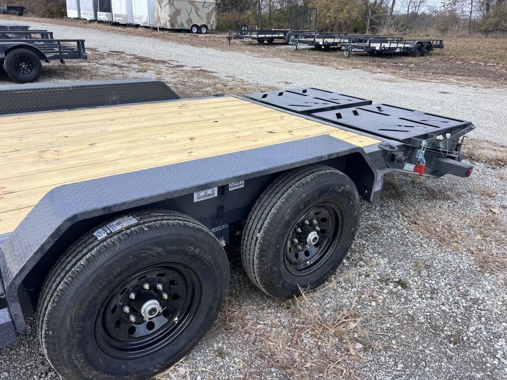 20' Iron Bull EWB Bumper Pull Equipment Trailer Mega Ramps - (2) 7,000 lb Axles 112667 - Stryker Dealership Group