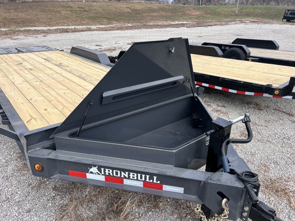 20' Iron Bull EWB Bumper Pull Equipment Trailer Mega Ramps - (2) 7,000 lb Axles 112667 - Stryker Dealership Group