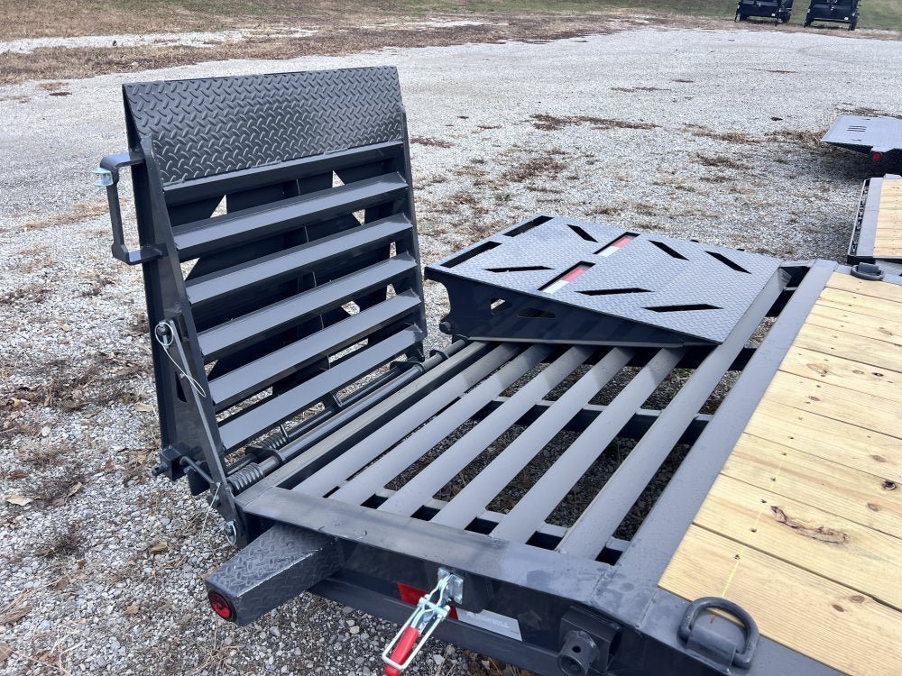 20' Iron Bull EWB Bumper Pull Equipment Trailer Mega Ramps - (2) 7,000 lb Axles 112667 - Stryker Dealership Group