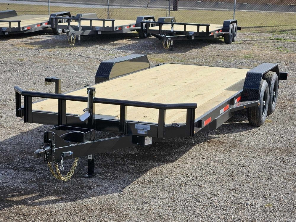 20' Car Hauler 6K Axles, Diamond Plate Fenders, Slide In Ramps - Pipe Top Rail - Stryker Dealership Group