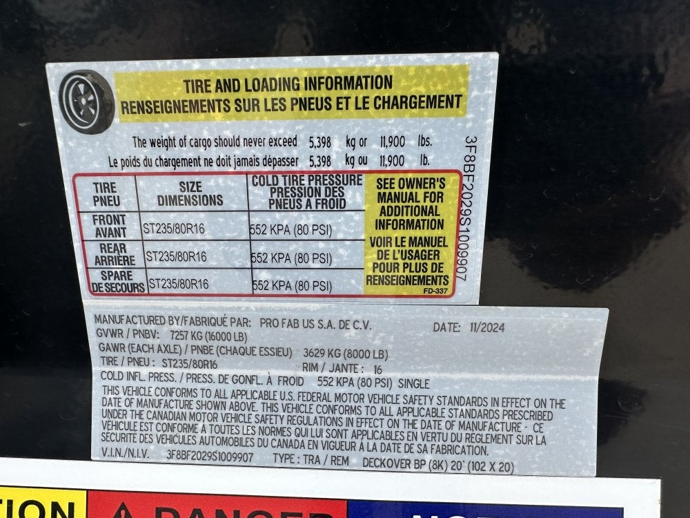 20' DH Bumper Pull Deckover (2) 8K Axles, 14 Ply Tires, Slide In Ramps - Bumper Pull Deckover/DO 8K SD - Stryker Dealership Group