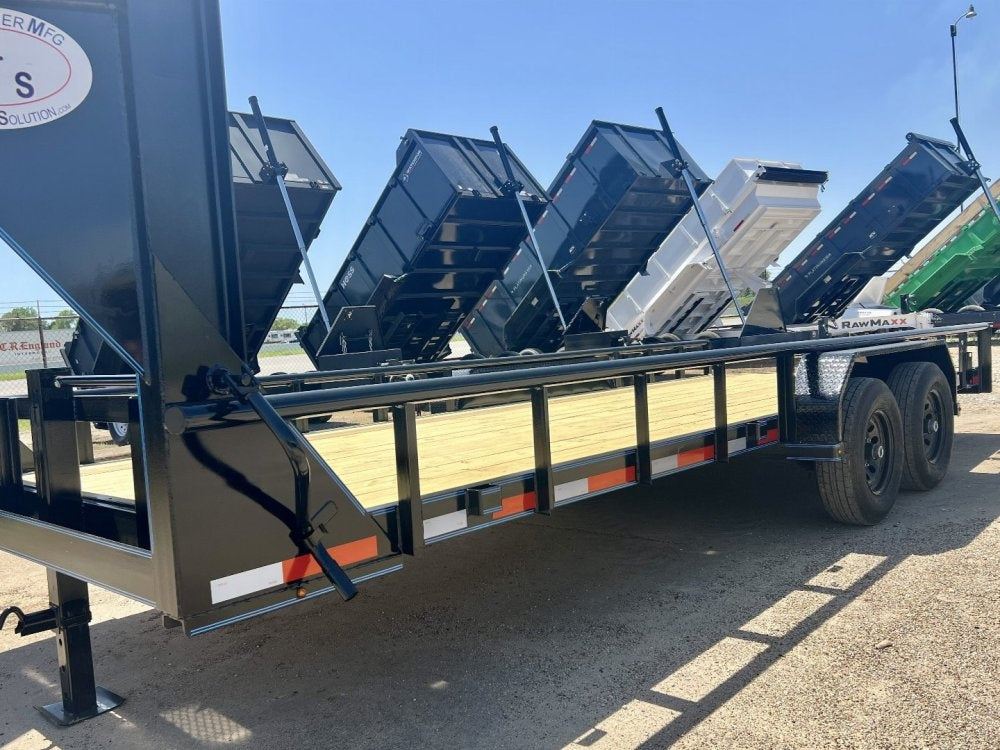 20' Gooseneck Heavy Pipe Rail Equipment Trailer - 6K Axles - Slide In Ramps - Pipe Top Rail - Stryker Dealership Group