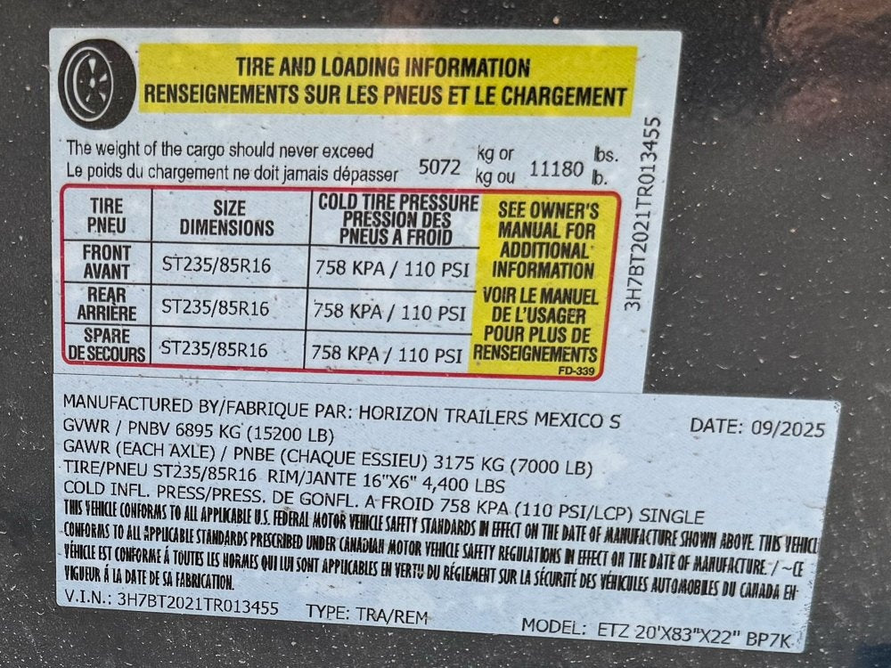 20' Horizon ETZ Bumper Pull Equipment Tilt Trailer - (2) 7K Axles - Equipment Trailers/Equipment Tilt - Stryker Dealership Group