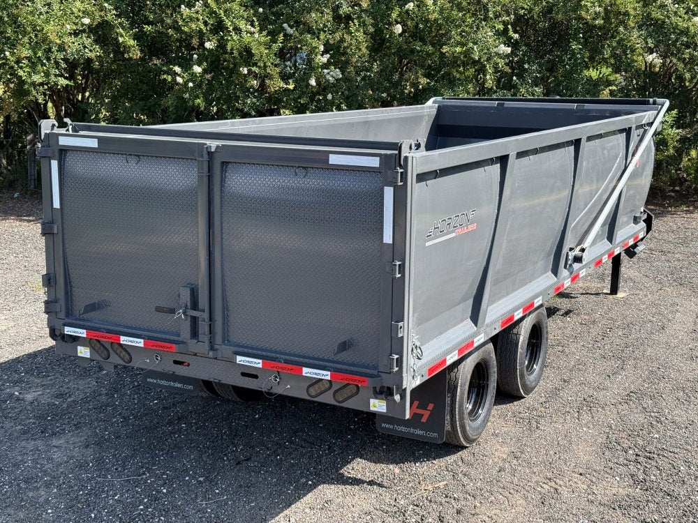20' HZH GN Dump Trailer w/ 4' Walls (2) 10k Axles, 3-Way Door, Hydraulic Jacks - Dump Trailers/Dump Trailers - Stryker Dealership Group