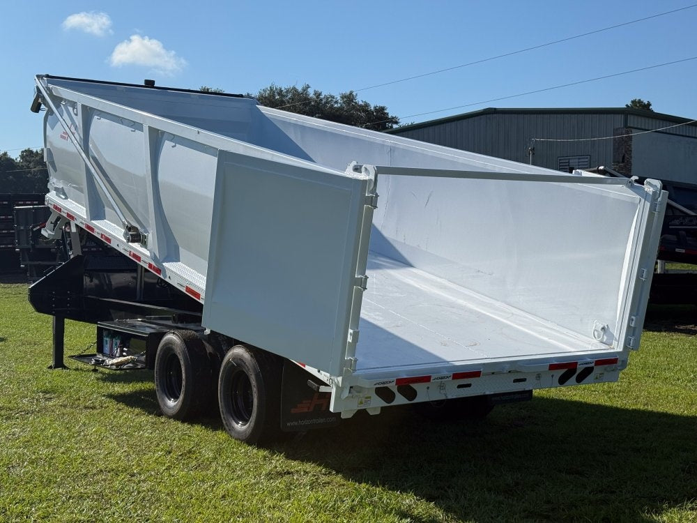 20' HZH GN Dump Trailer w/ 4' Walls (2) 10k Axles, 3-Way Door, Hydraulic Jacks - DT4 Heavy Duty/Dump Trailers - Stryker Dealership Group