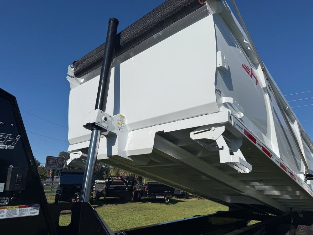 20' HZH GN Dump Trailer w/ 4' Walls (2) 10k Axles, 3-Way Door, Hydraulic Jacks - Gooseneck Dump/Dump Trailers - Stryker Dealership Group