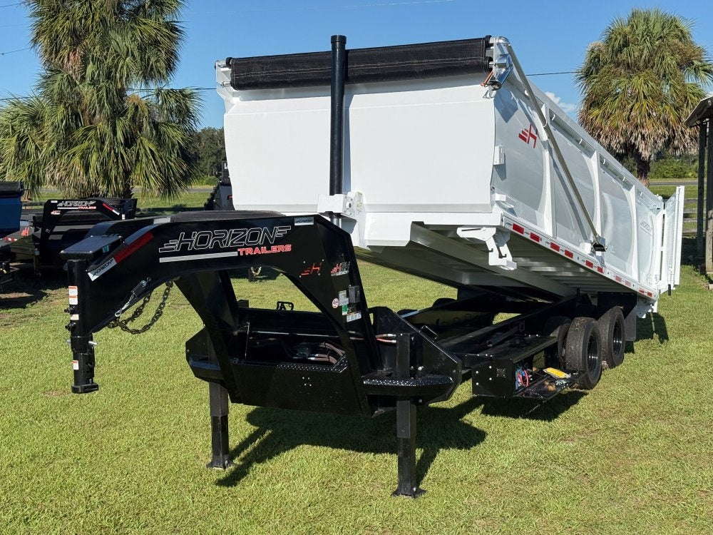 20' HZH GN Dump Trailer w/ 4' Walls (2) 10k Axles, 3-Way Door, Hydraulic Jacks - DT4 Heavy Duty/Dump Trailers - Stryker Dealership Group