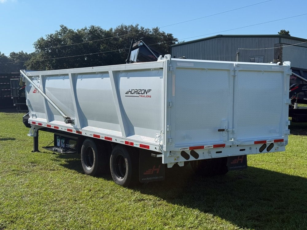 20' HZH GN Dump Trailer w/ 4' Walls (2) 10k Axles, 3-Way Door, Hydraulic Jacks - Gooseneck Dump/Dump Trailers - Stryker Dealership Group
