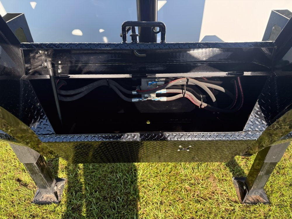 20' HZH GN Dump Trailer w/ 4' Walls (2) 10k Axles, 3-Way Door, Hydraulic Jacks - Gooseneck Dump/Dump Trailers - Stryker Dealership Group