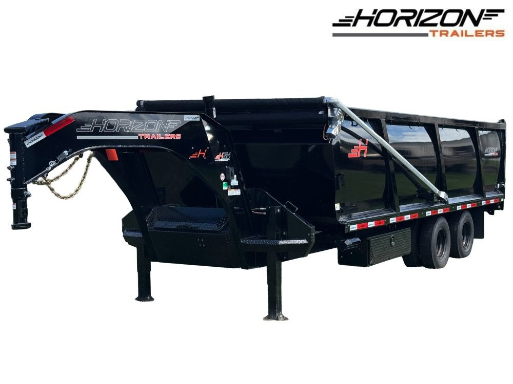 20' HZH GN Dump Trailer w/ 4' Walls (2) 10k Axles, 3-Way Door, Hydraulic Jacks - Dump Trailers/Dump Trailers - Stryker Dealership Group