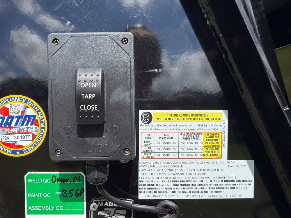 20' HZH GN Dump Trailer w/ 4' Walls (2) 10k Axles, 3-Way Door, Hydraulic Jacks - DT4 Heavy Duty/Dump Trailers - Stryker Dealership Group