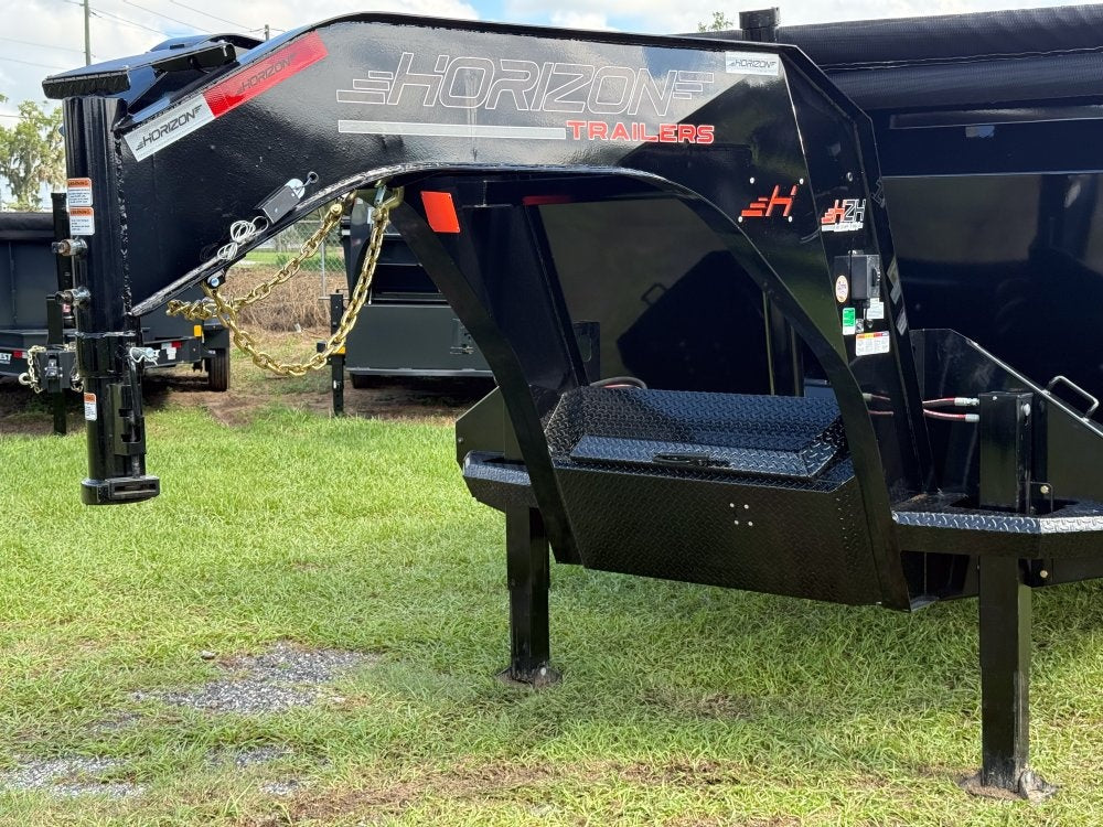 20' HZH GN Dump Trailer w/ 4' Walls (2) 10k Axles, 3-Way Door, Hydraulic Jacks - Dump Trailers/Dump Trailers - Stryker Dealership Group