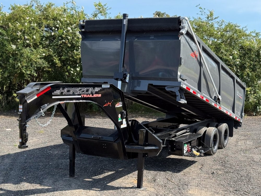20' HZH GN Dump Trailer w/ 4' Walls (2) 10k Axles, 3-Way Door, Hydraulic Jacks - Dump Trailers/Dump Trailers - Stryker Dealership Group