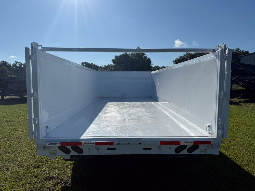 20' HZH GN Dump Trailer w/ 4' Walls (2) 10k Axles, 3-Way Door, Hydraulic Jacks - Gooseneck Dump/Dump Trailers - Stryker Dealership Group