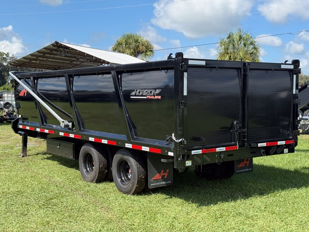 20' HZH GN Dump Trailer w/ 4' Walls (2) 12k Axles, 3-Way Door, Hydraulic Jacks - DT4 Heavy Duty/Dump Trailers - Stryker Dealership Group