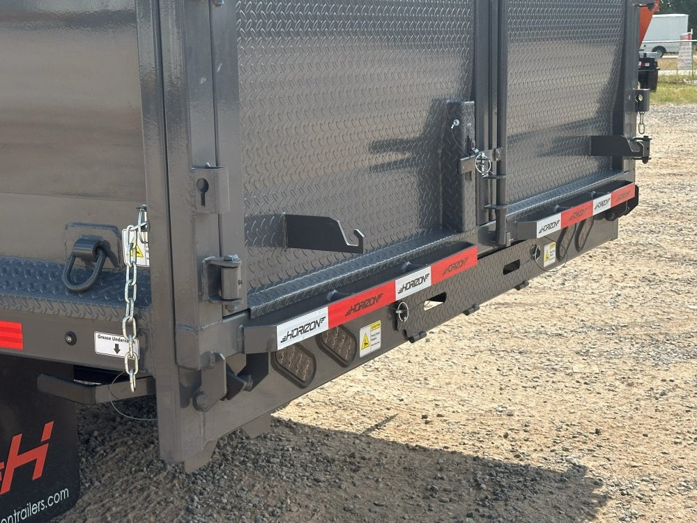 20' HZH GN Dump Trailer w/ 4' Walls (2) 12k Axles, 3-Way Door, Tarp, Hydraulic Jacks - DT4 Heavy Duty - Stryker Dealership Group