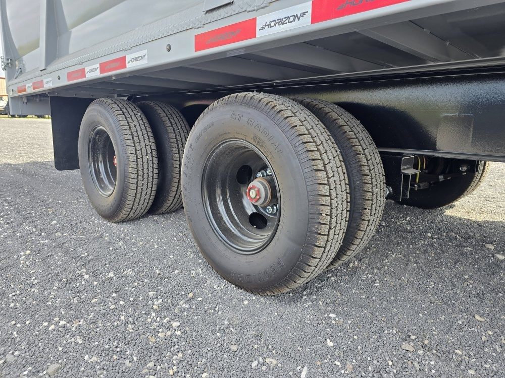 20' HZH GN Dump Trailer w/ 4' Walls (2) 12k Axles, 3-Way Door, Tarp, Hydraulic Jacks - DT4 Heavy Duty - Stryker Dealership Group