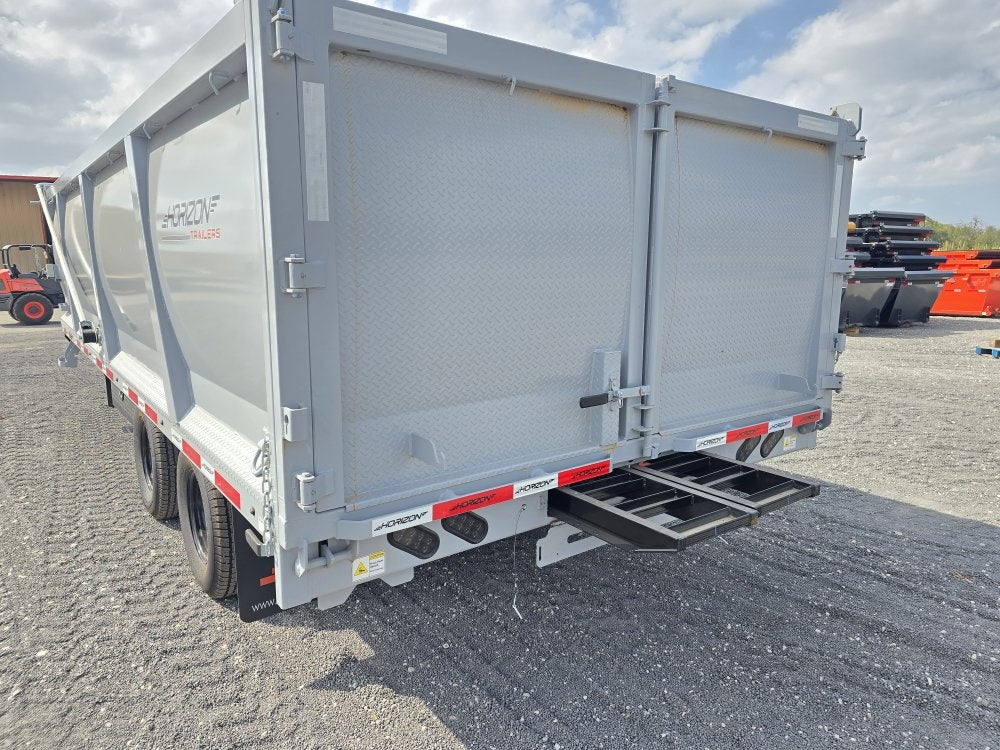 20' HZH GN Dump Trailer w/ 4' Walls (2) 12k Axles, 3-Way Door, Tarp, Hydraulic Jacks - DT4 Heavy Duty - Stryker Dealership Group