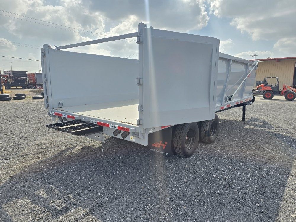 20' HZH GN Dump Trailer w/ 4' Walls (2) 12k Axles, 3-Way Door, Tarp, Hydraulic Jacks - DT4 Heavy Duty - Stryker Dealership Group