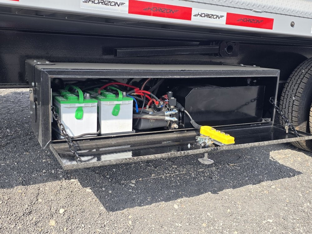 20' HZH GN Dump Trailer w/ 4' Walls (2) 12k Axles, 3-Way Door, Tarp, Hydraulic Jacks - DT4 Heavy Duty - Stryker Dealership Group